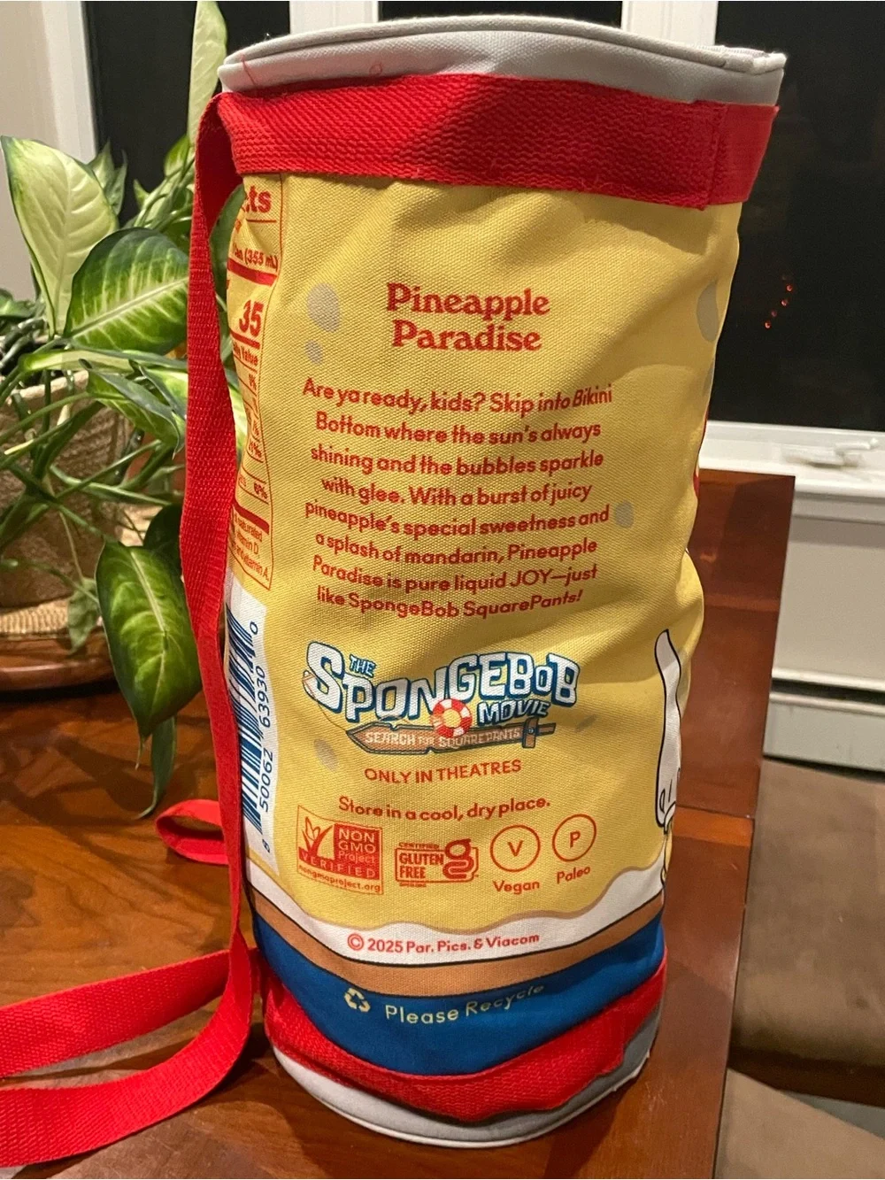 Olipop X SpongeBob Squarepants pineapple paradise cylinder duffle bag. 18”